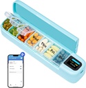 Daviky Smart Pill Organizer met alarm, Bluetooth Dagelijks Eenmaal een dag pil Box 7 Dag met APP, Weekly Travel Pill Case, Portable Pill Herinnering voor geneesmiddelen, supplementen en vitamines(Groen)