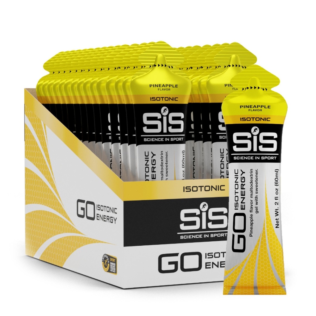 SCIENCE IN SPORT Isotonic Energy Gels, 22g Fast Acting Carbohydrates, Performance & Endurance Sport Nutrition for Athletes, Energy Gels for Running, Cycling, Triathlon, Pineapple - 2 oz - 30 Pack