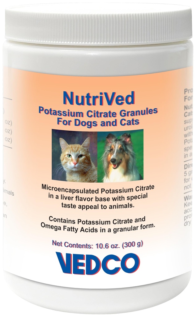 Nutrived Potassium Citrate Granules for Dogs and Cats, 300g