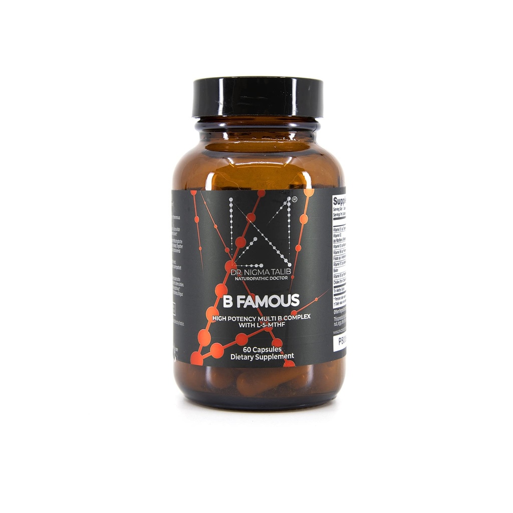 DR. NIGMA B Famous High Potency Multi B Vitamin Complex with L-5-MTHF for Nervous System and Digestive Health and Glowing Skin - 60 Capsules