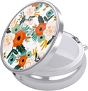 Nipichsha pil Box, kleine pil geval voor portemonnee & Pocket, schattige reis medicijnen Organisator, draagbare geneeskunde container houder om vitamines te houden, medicijnen, visolie & supplementen, witte bloemen
