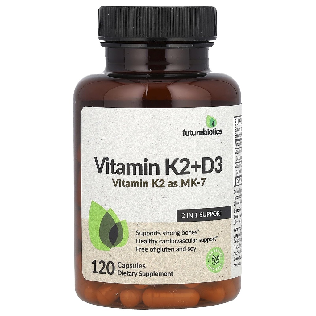 Futurebiotiques Vitamine K2 + D3, 120 Capsules