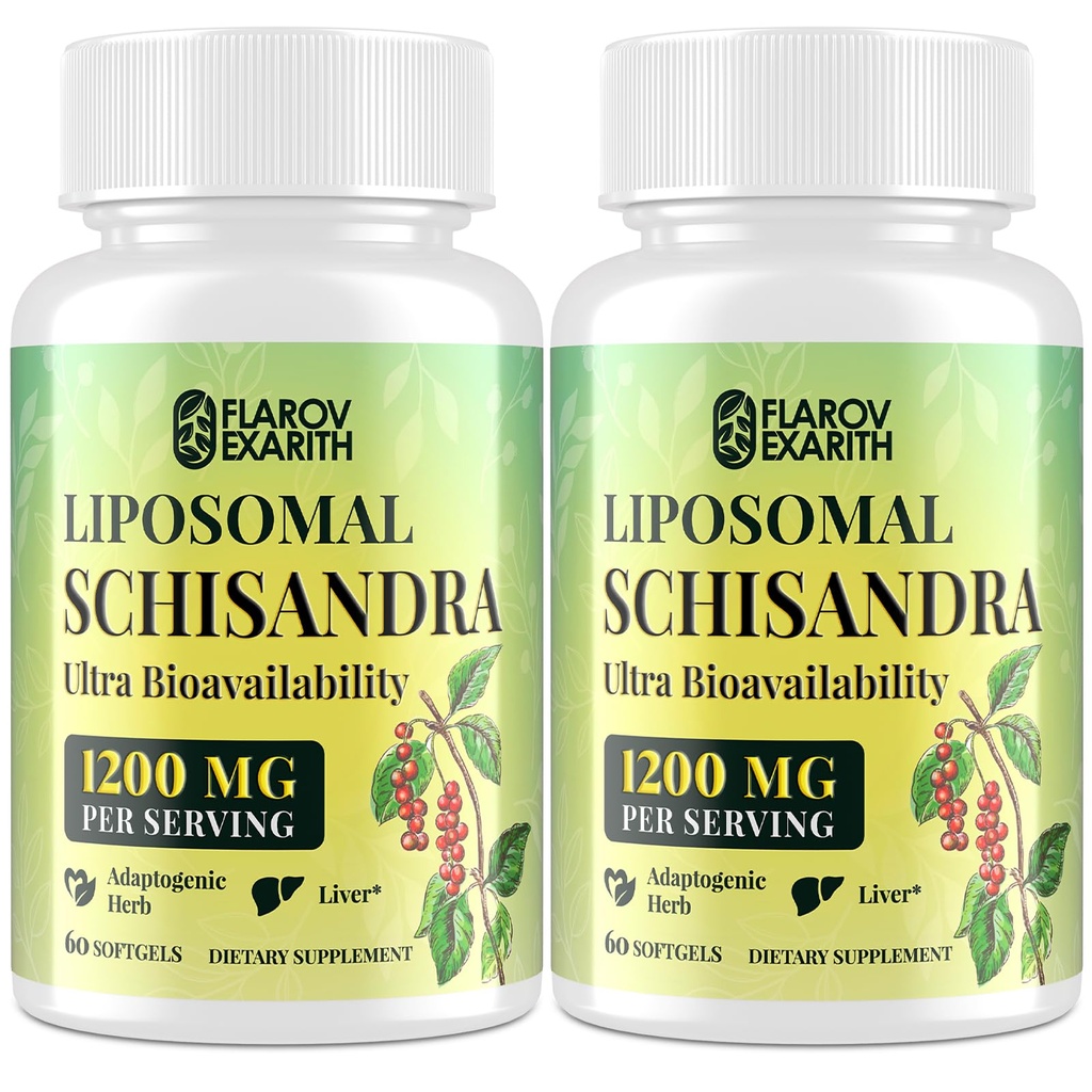 Liposomal Schisandra Berry Extract 1200mg – Stress & Adrenal Balance Supplement for Cortisol, Calm Energy & Focus – Vegan Adaptogenic Formula for Women & Men – 120 Softgels