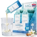 MYCL Liposomal Glutathione Supplement Squeeze Packs – Vitamin E and MCT Oil – Skin, Hair and Nail Health– High Absorption - Vanilla Almond – 30 Single-Serve Packets