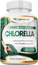VibraxLabs Chlorella Capsules – Broken Cell Wall 600 mg Veggie Pills (1200 mg de portion) - Supplément en poudre de protéines pour la désintoxication naturelle, le meilleur avec Spiruline, sans arrière-goût, Fabriqué aux États-Unis