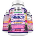 FRESHARE Vlierbes Capsules - Hoge Potentie Zwarte Vlierbes met Zink en Vitamine C - Premium 3-in-1 Immune Ondersteuning Vitaminen voor Volwassenen