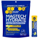NATURAL STACKS Magtech Magnesium Hydrate + Creatine - Sugar Free Electrolyte Drink - Magtein Magnesium L-Threonate, Glycinate & Taurate - Supports Hydration & Cellular Energy - 14 Hydration Packets