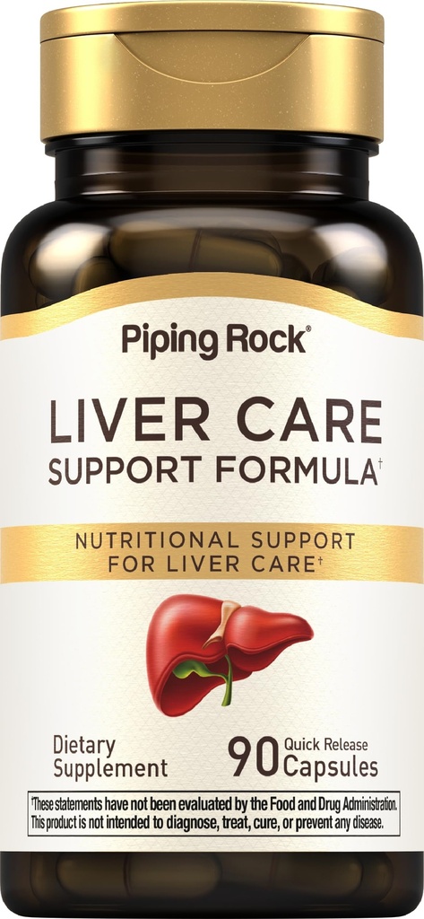 Piping Rock Liver Cleanse Complex (complexe de nettoyage du foie) 90 capsules Formule de soutien pour les soins du foie Non-OGM, supplément sans gluten