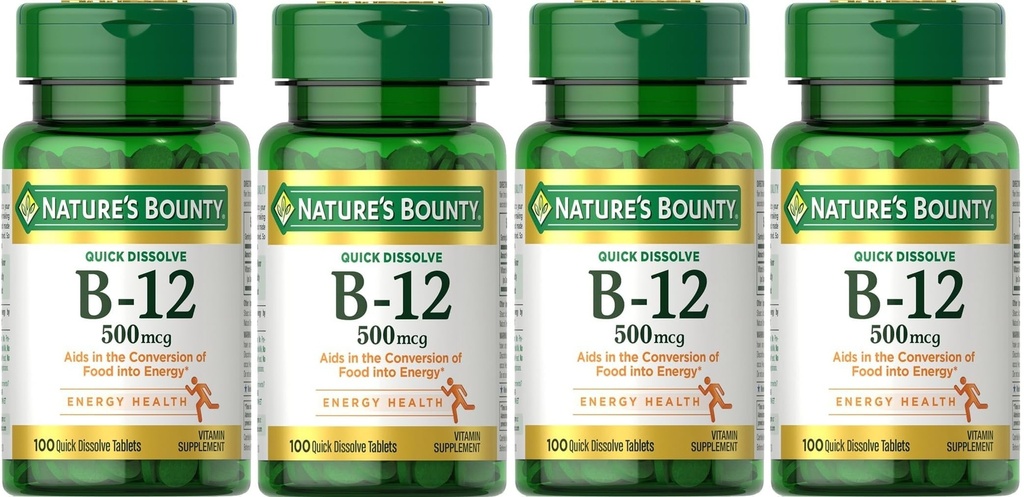Bounty Vitamine B-12 500 mcg, 100 oa (verpakking van 4)