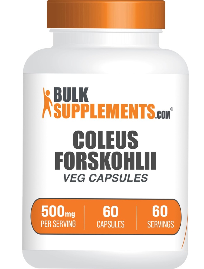 BulkSupplements.com Coleus Forskohlii Extract Capsules - Forskolin Supplement, Forskolin Capsules - Kruidensupplement, Glutenvrij, 1 Capsule per portie, 60 Capsules (verpakking van 1)