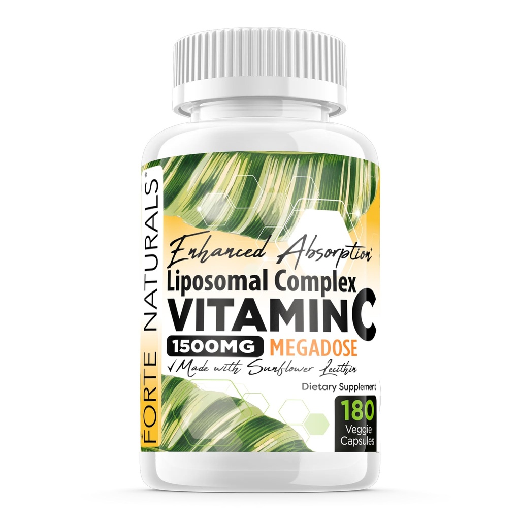 Hoge dosis vitamine C 1500mg Liposomale C Complex Supplement met Zonnebloemlecitijn Capsules Supplementen Geklemd Melk Zonnebloemlecitijn 180 Capsules Viering Vitaminen