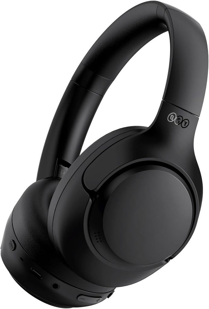 QCY H3 ANC Bluetooth Headphones Over Ear, Active Noise Cancelling Bluetooth 5.4 Hoofdtelefoons met microfoons, Hi-Res Audio Sound, Multipoint Connection, 60H Playback, Custom EQ via App(Zwart)