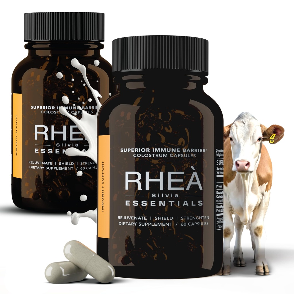 Rhea Bovine Colostrum Supplement for Women, Colostrum Capsules for Gut Health, Digestion, Bloating, Beauty, Immune Support, Bovine Colostrum for Humans, Colostrum Pills (120caps)