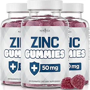 NOUVEAUX Gommies de zinc d'ÂGE - Supplément de Zinc de booster d'Immune de 50mg, défense immunitaire, puissant antioxydant naturel, non-OGM 180 comte (paquet de 3)