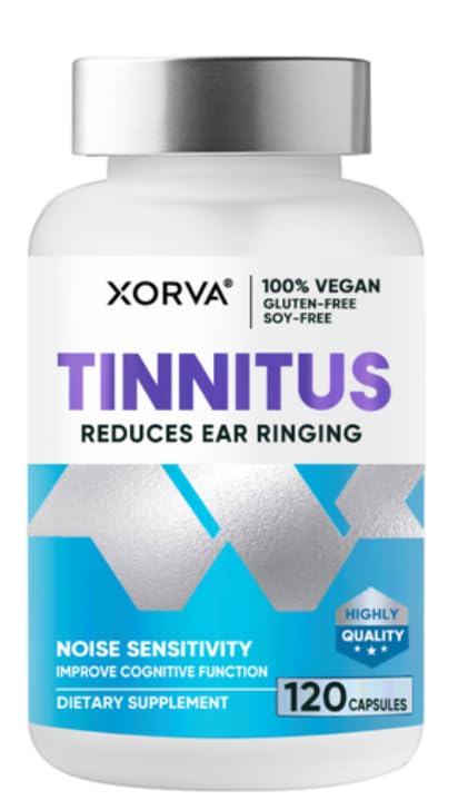 Tinnitus Relief for Ringing Ears - Formulated for Inner Ear Health, Auditory Comfort & Circulation for Men & Women, 120 Capsules