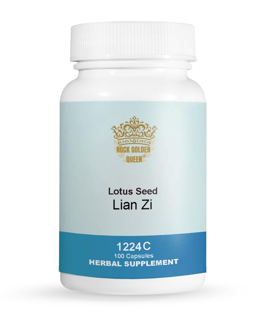 Lian Zi, Lotus Seed (Raw), 100 Capsules/Bottle (2 Bottles)