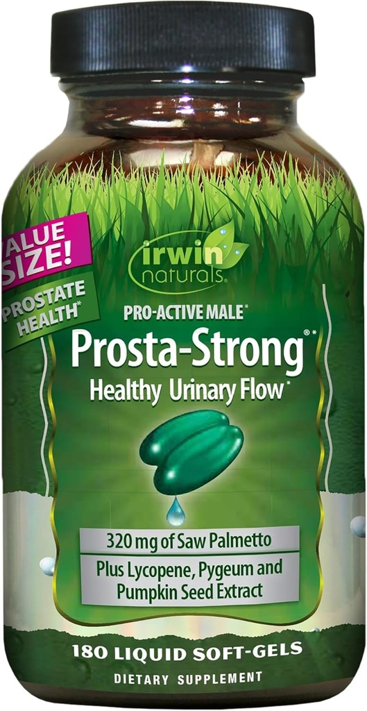 Irwin Naturals Prosta-Strong - 180 Softgels - Prostate Health Support met Saw Palmetto, Lycopeen & Pumpkin Seed - Ondersteunt Urinestroom