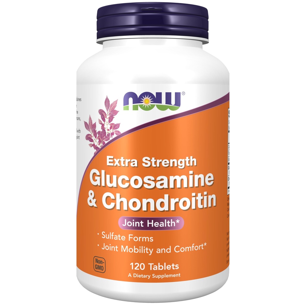 NU Voedingssupplementen, Glucosamine & Chondroitin Extra sterkte, Sulfaatvormen, 120 tabletten
