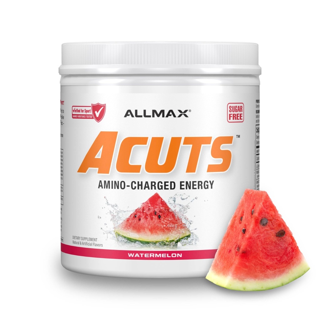 ALLMAX Nutrition Aminocuts (ACUTS), Amino-Charged Energy Drink met Taurine, L-Carnitine, Green Coffee Bean Extract, Watermeloen, 30 porties