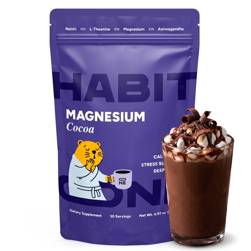 Magnesium Hot Cocoa - Sleep Aid Drink - Delicious Nighttime Chocolate | No Added Sugar, Melatonin-Free, Made in USA, 30 servings.