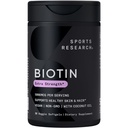 Sportonderzoek® Biotine 5.000 mcg met biologische kokosolie - Biotine (Vitamine B7) voor gezonde huid- en haarondersteuning* - voor vrouwen en mannen - Veganistisch, non-GMO, Gluten & Sojavrij - 30 Veggie Softgels