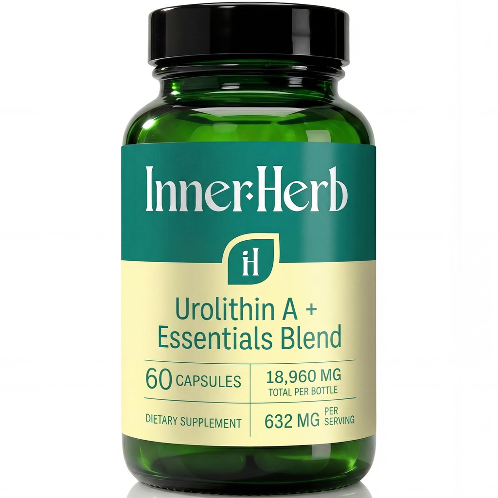 Urolithin A 632mg with NMN, NR, PQQ & Magnesium Bisglycinate, Mitochondrial & Cellular Energy Support, NAD+ Booster Supplement, 60 Vegan Capsules, Unflavored, 30-Day Supply