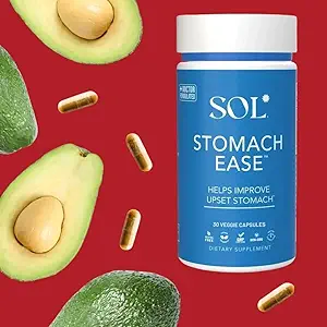 Maag Ease Supplement met Kurkuma - Neutraliseert maagzuur, Aids Digestie, Eases Heartburn - Optimale spijsvertering Maag pijn verlichting, 30 Gemakkelijk te slikken Capsules, SOL Voeding