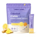 Colorfuel Calm Magnesium Powder Mix for Sleep & Stress | L-Theanine, GABA, Passionflower, Vitamin C, Lemon Ginger Flavor (15 Stick Packs)