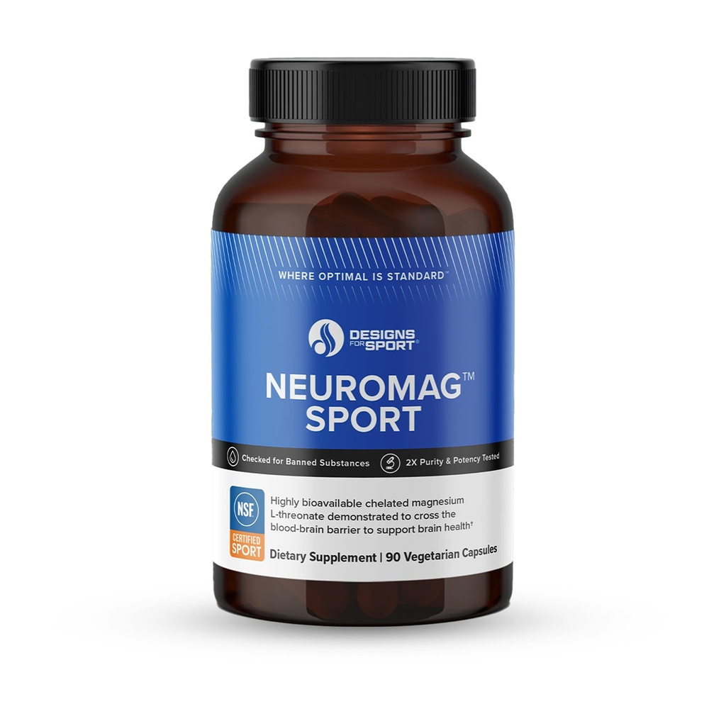 Designs for Sport NeuroMag - Supports Brain Health & Function* - With Magtein Magnesium L-Threonate - Vegetarian - 90 Capsules, 30 Servings