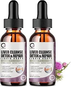 Melkdistel Lever Reiniging Detox & Reparatie Supplement Lever Ondersteuning Liquid Drops met Dandelion Extract, Artichoke