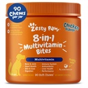 Zesty Paws Honden Multivitamine, Kauwbare Honden Vitaminen en Supplementen voor Hip & gewrichten, Huid & Coat, Omega 3 Visolie voor honden Senior & Puppy Multivitamine-Kip 90ct