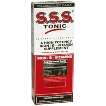 S.S.S. Tonic, supplément de fer et de vitamine B, vitamines de haute puissance, bouteille, 10 Fl Oz