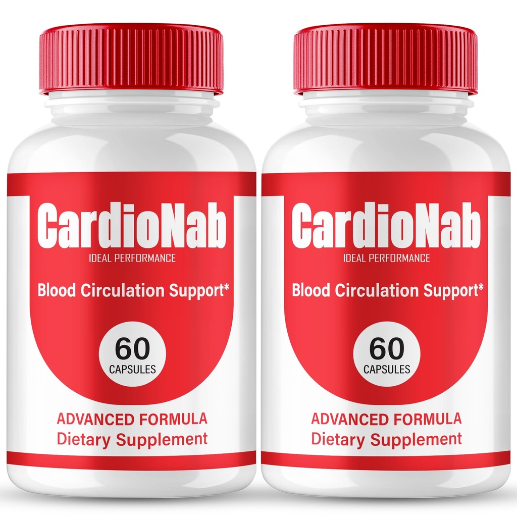 CardioNab Capsules, Official Cardio Nab Blood Support Supplement Pills - Maximum Strength, All Natural Healthy Circulation & Stable Levels, Advanced CardioNab Health Support Reviews (2 Pack)