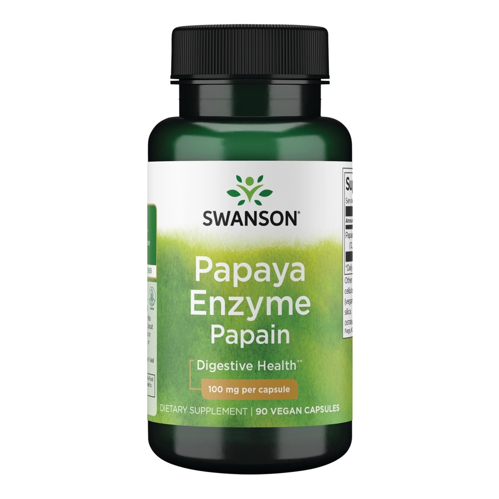 Swanson Papain Papaya Enzyme 100 Milligrammen 90 Veg Capsules
