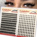 Calphdiar Lash Clusters Wispy & Manga Eyelash Clusters 8-18MM DIY Volume Lash Extensions C Curl Individual Lashes for Daily Wear & Glam Looks Reusable Lash Clusters for Beginners