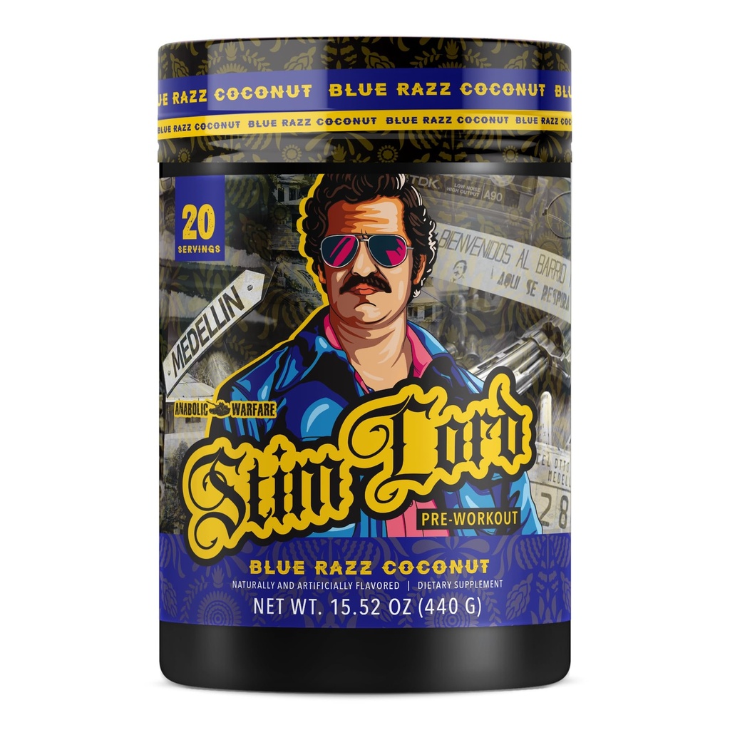 Anabolic Warfare Stim Lord, Pre-Workout (Blue Razz Coconut - 20 Servings)
