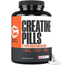 Crazy Muscle Creatine Pillen, 5g 3X Pure Creatine Monohydraat, Pre Workout Bulk Muscle Mass Gainer, Hoge Absorptie Eenvoudig te nemen DrieAtine 3 Type Optimale prestaties voor Lean Growth, 90 Tablets