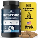 Restore Nighttime Recovery – Melatonin-Free Natural Sleep Supplement to Calm the Mind, Rebuild the Body & Boost Next-Day Clarity | Magnesium Glycinate, Shoden® Ashwagandha, L-Theanine, GABA