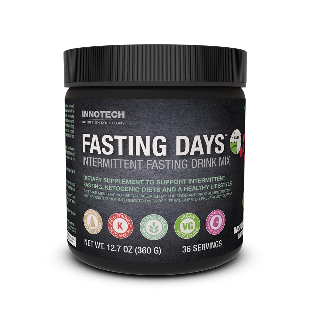 Innotech Nutrition Fasting Days Intermittent Fasting Drink Mix Metabolic & Electrolyte Support 42 Essential Ingredients Raspberry Lime 360g