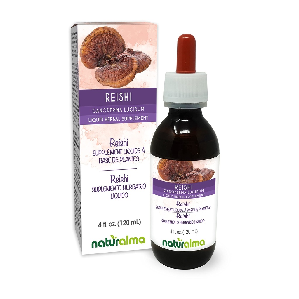 Naturarma Reishi (Ganoderma lucidum) Schimmel of paddo Alcoholvrije tinctuur - 4 fl oz Liquid Extract in druppels - Kruidensupplement - Veganistisch