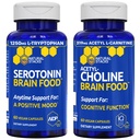 STACKS NATURELS acétylcholine Cerveau Alimentation et sérotonine Cerveau Alimentation - Soutient une humeur positive et une fonction cognitive* - 120 Capsules totales