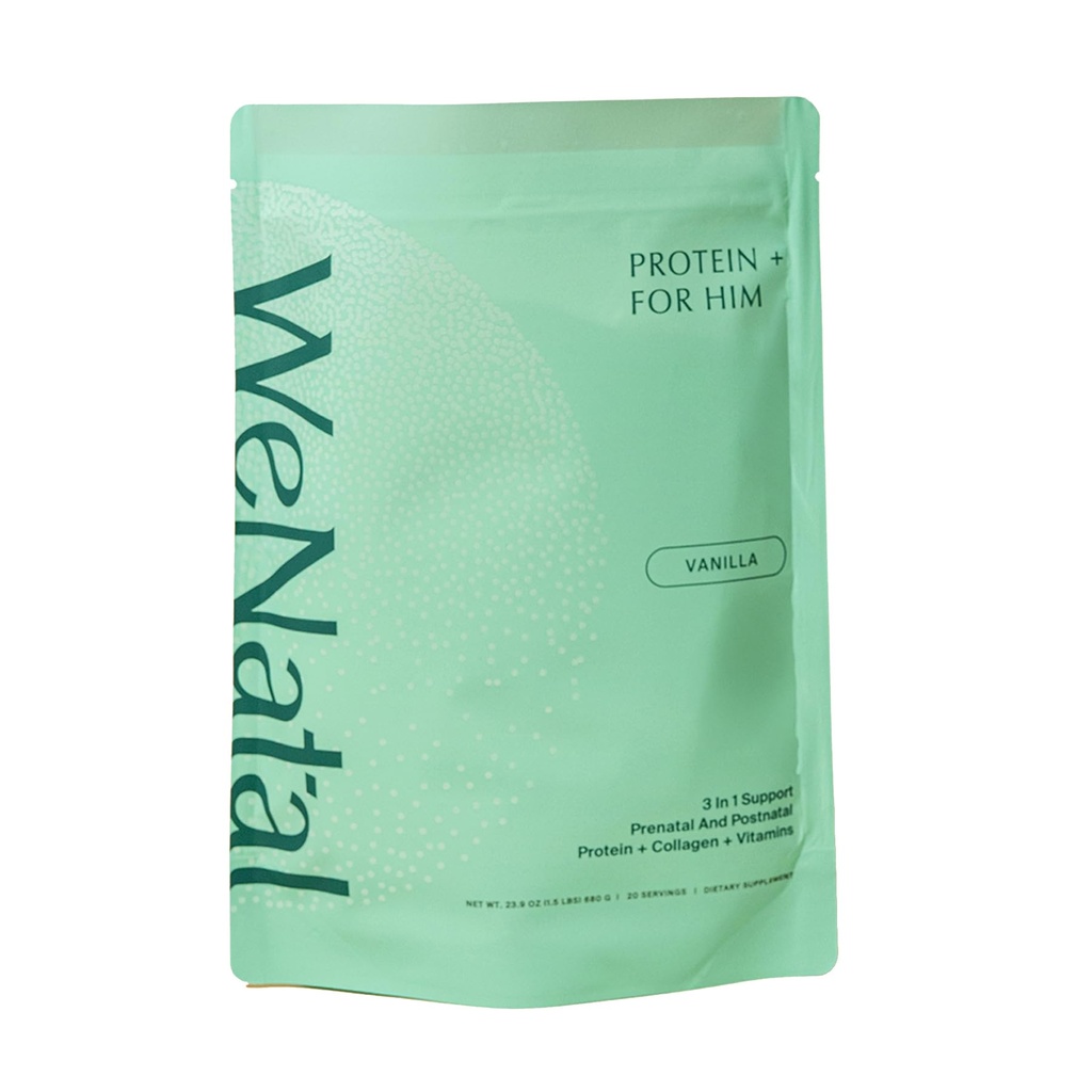 WeNatal Prenatal Protein+ for Him – Pre-Approved for HSA/FSA Eligibility – Protein + Collagen Powder with Zinc, Selenium, CoQ10, L-Carnitine, 20g for Male Fertility, Hormone Health & Energy, Vanilla