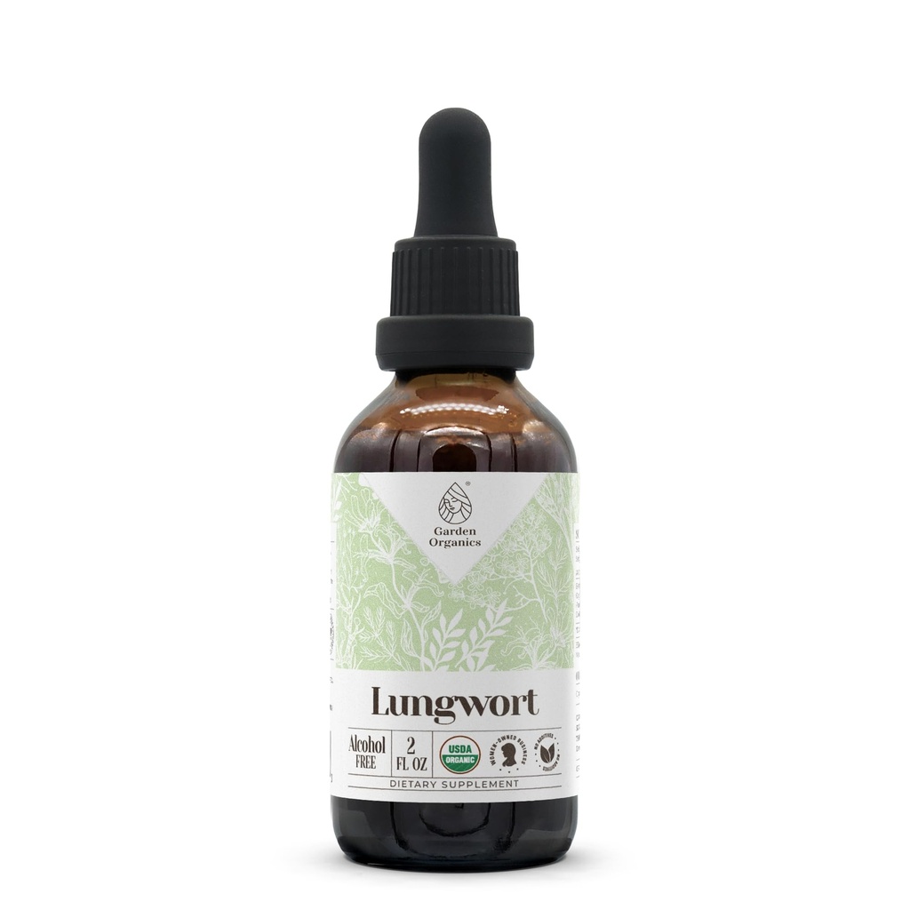 Lungwort USDA Organic Alcohol-Free Extract | Dietary Supplement, High-Potency Tincture | Natural Certified Organic Lungwort (Pulmonaria officinalis) Dried Leaf (2 oz)