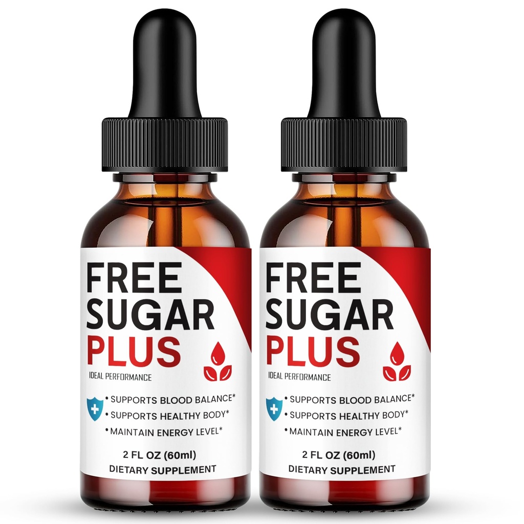 Free Sugar Plus, Official FreeSugarPlus Advanced Blood Formula Supplement Droppers - Maximum Strength, All Natural Healthy Circulation & Stable Levels, Premium Free Sugar Plus Health Reviews (2 Pack)