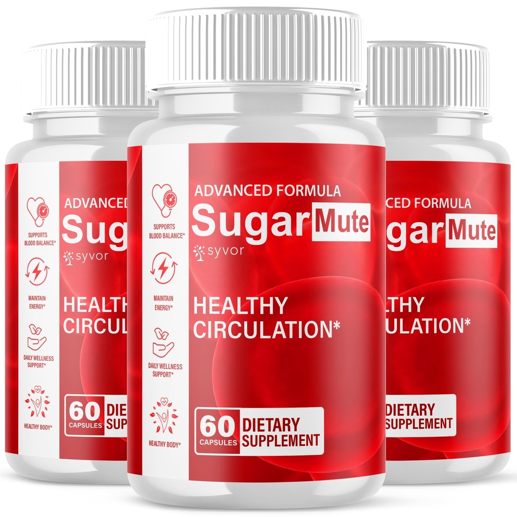 (3 Pack) Sugar Mute Capsules, Official SugarMute Health Support Pills with All Natural Ingredients, Advanced Formula for Health & Wellness Support with Premium Vitamins for Women & Men (180 Capsules)
