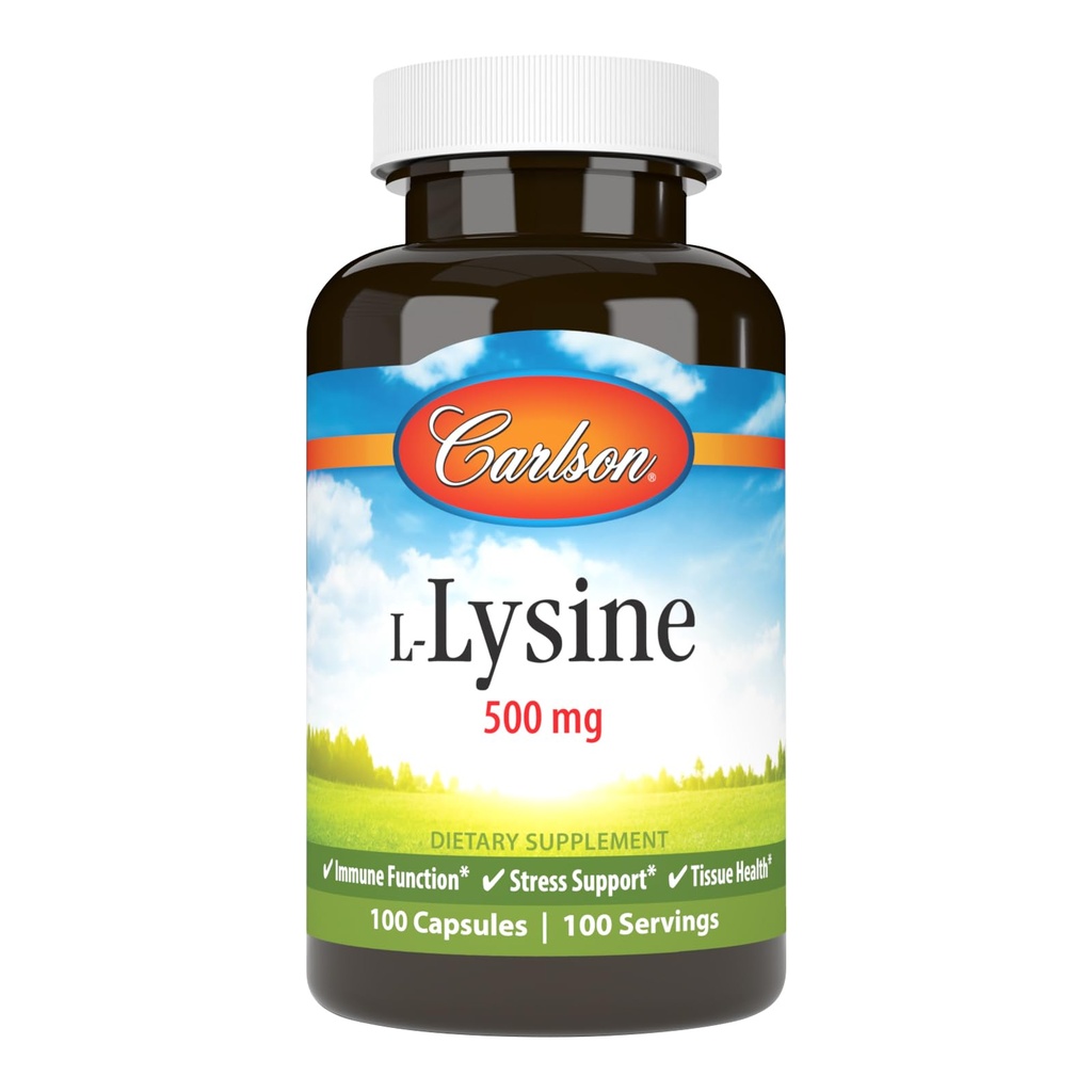 Carlson Labs L-Lysine, 500 mg, 100 capsules