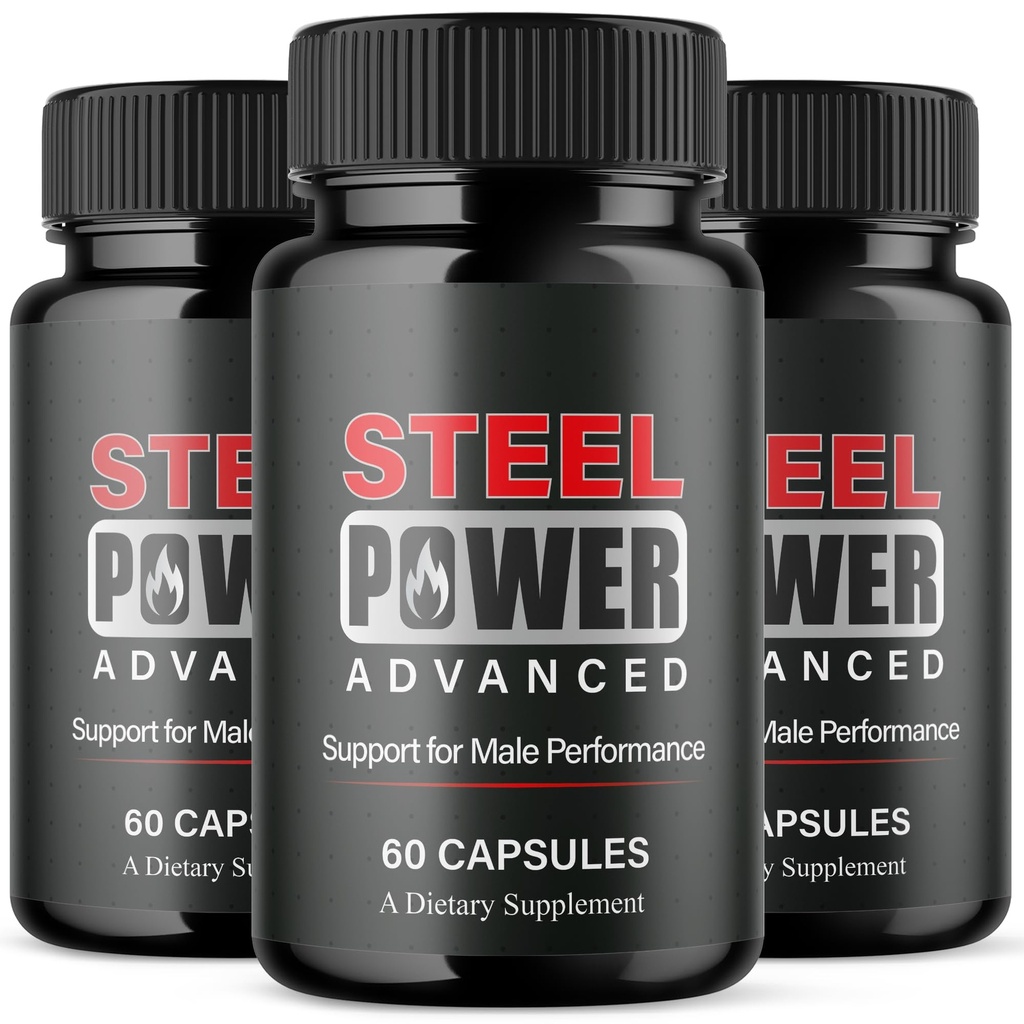 (3 Pack) Steel Power for Men, Steel Power Supplement for Men with Natural Ingredients, Advanced Formula SteelPower Maximum Strength Men's Health and Wellness Support Multivitamin Pills (180 Capsules)