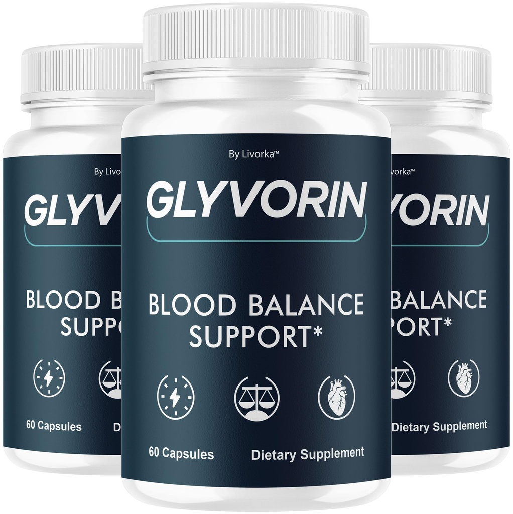 (3 Pack) Glyvorin Capsules - Official Glyvorin Advanced Formula Blood Balance Support Pills, All Natural Daily Premium Supplement Multivitamin for Overall Health & Wellness, 180 Capsules for 3 Months