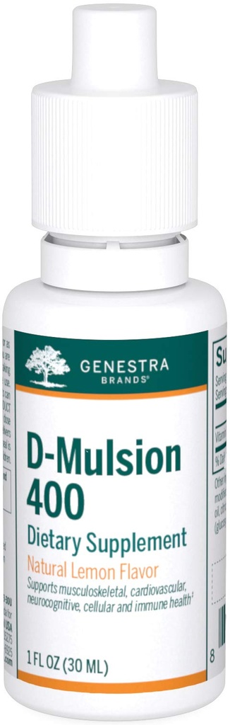 Genestra Brands D-Mulsion 400 - Liquid Vitamin D Supplement - Natural Lemon Flavor - 1,110 Servings