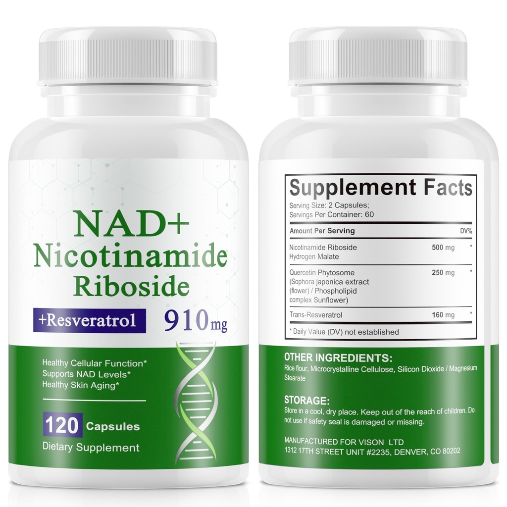 A r b c r n 240 Capsules Supplement,Nicotinamide Riboside Resveratrol 910mg for Men and Women, NR Supplement for Energy Anti-Aging Focus